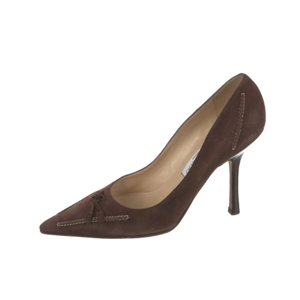 Jimmy Choo Brown Suede Stiletto Heels Pointed Toe
